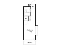 ベルトピア京王永山 2階ワンルームの間取り