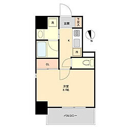 名古屋市営鶴舞線 浄心駅 徒歩7分の賃貸マンション 7階1Kの間取り