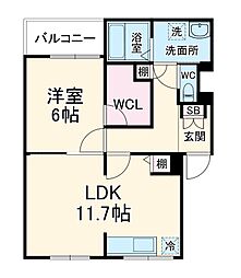 名古屋市営名城線 ナゴヤドーム前矢田駅 徒歩10分の賃貸マンション 4階1LDKの間取り