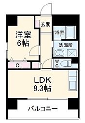 名古屋市営東山線 千種駅 徒歩5分の賃貸マンション 5階1LDKの間取り