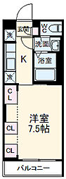 リブリ・浄心B 1Kの間取図画像
