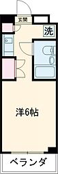 JR中央線 国分寺駅 徒歩6分の賃貸マンション 3階1Kの間取り