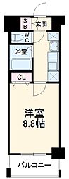 名古屋市営東山線 覚王山駅 徒歩5分の賃貸マンション 7階1Kの間取り