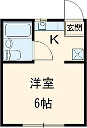 京王相模原線 京王永山駅 徒歩6分の賃貸マンション 2階1Kの間取り