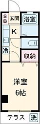 京王線 聖蹟桜ヶ丘駅 徒歩7分の賃貸マンション 1階1Kの間取り