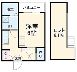 名古屋市営鶴舞線 浄心駅 徒歩4分の賃貸アパート 1階1Kの間取り