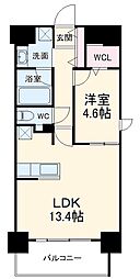 名古屋市営鶴舞線 浅間町駅 徒歩10分の賃貸マンション 9階1LDKの間取り