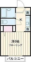 京王動物園線 多摩動物公園駅 徒歩8分の賃貸アパート 2階1Kの間取り