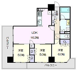 プレミスト泉レジデンス 17階3LDKの間取り