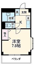 名古屋市営名城線 大曽根駅 徒歩4分の賃貸マンション 4階1Kの間取り