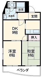 パルティーレII 2階2DKの間取り
