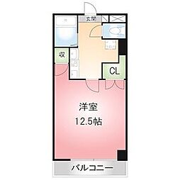 名古屋市営東山線 今池駅 徒歩8分の賃貸マンション 5階1Kの間取り
