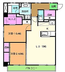 ライヴス行徳 2階2LDKの間取り