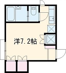 京王線 中河原駅 徒歩6分の賃貸アパート 1階ワンルームの間取り