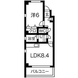 ＬＡＰＵＴＡ 3階1LDKの間取り