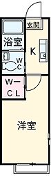 ステージイースト 1階1Kの間取り