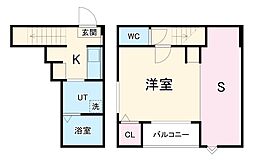 ロレイアム 1階1Kの間取り