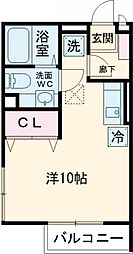京王相模原線 京王多摩センター駅 徒歩9分の賃貸アパート 1階ワンルームの間取り