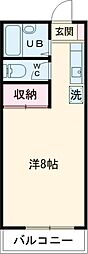 アーバンパレス鷹の台 1階ワンルームの間取り