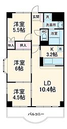 フロリッシュ南行徳 3階3LDKの間取り