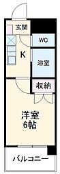 名古屋市営鶴舞線 庄内通駅 徒歩2分の賃貸マンション 1階1Kの間取り