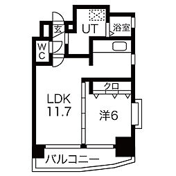 名古屋市営東山線 池下駅 徒歩4分の賃貸マンション 8階1LDKの間取り