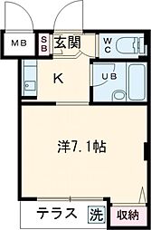 アヴェニール高井戸 1階1Kの間取り