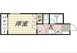 京王線 明大前駅 徒歩4分の賃貸マンション 3階1Kの間取り