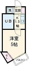 フェニックス芦花公園駅前壱番館 1Kの間取図画像