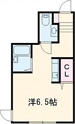 東急目黒線 大岡山駅 徒歩5分の賃貸アパート 1階ワンルームの間取り