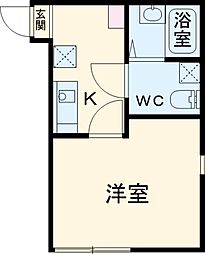 東急池上線 長原駅 徒歩6分の賃貸アパート 2階1Kの間取り