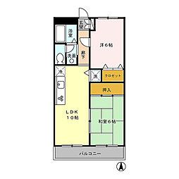 西武池袋線 石神井公園駅 徒歩25分の賃貸アパート 3階2DKの間取り