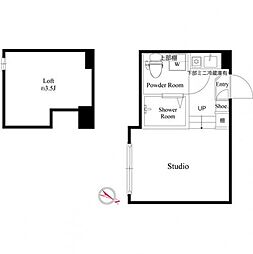 東京メトロ千代田線 北千住駅 徒歩9分の賃貸アパート 1階ワンルームの間取り