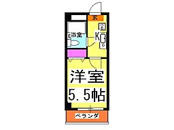 東京メトロ千代田線 北千住駅 徒歩5分の賃貸マンション 2階1Kの間取り