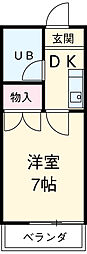 コーポ東海 1階1Kの間取り