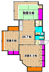 JR山手線 田端駅 徒歩8分の賃貸マンション 3階3DKの間取り