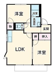 JR東海道本線 刈谷駅 徒歩26分の賃貸アパート 2階2LDKの間取り