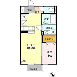 JR東海道本線 刈谷駅 徒歩23分の賃貸アパート 2階1LDKの間取り