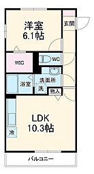 ＳｋｙルームIII 2階1LDKの間取り