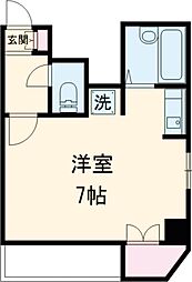 サニーヒル金子 4階ワンルームの間取り