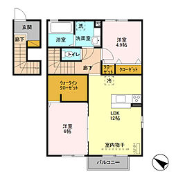 サンアリエッタ 2LDKの間取図画像
