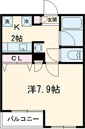 東京メトロ千代田線 北綾瀬駅 徒歩7分の賃貸アパート 1階1Kの間取り