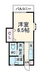 JR南武線 中野島駅 徒歩7分の賃貸アパート 2階1Kの間取り