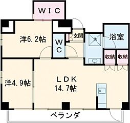 JR山手線 田端駅 徒歩6分の賃貸マンション 10階2SDKの間取り