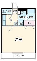 アンプルール　リーブル　悠I 1階1Kの間取り