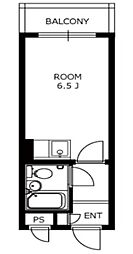 西武新宿線 鷺ノ宮駅 徒歩5分の賃貸マンション 4階1Kの間取り