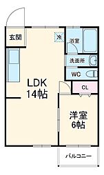 名古屋駅西ビル 401 5階1LDKの間取り