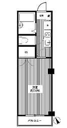 パインテール高井戸 1Kの間取図画像