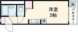 京王井の頭線 永福町駅 徒歩11分の賃貸マンション 3階ワンルームの間取り
