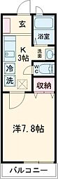 都営大江戸線 練馬春日町駅 徒歩5分の賃貸アパート 2階1Kの間取り